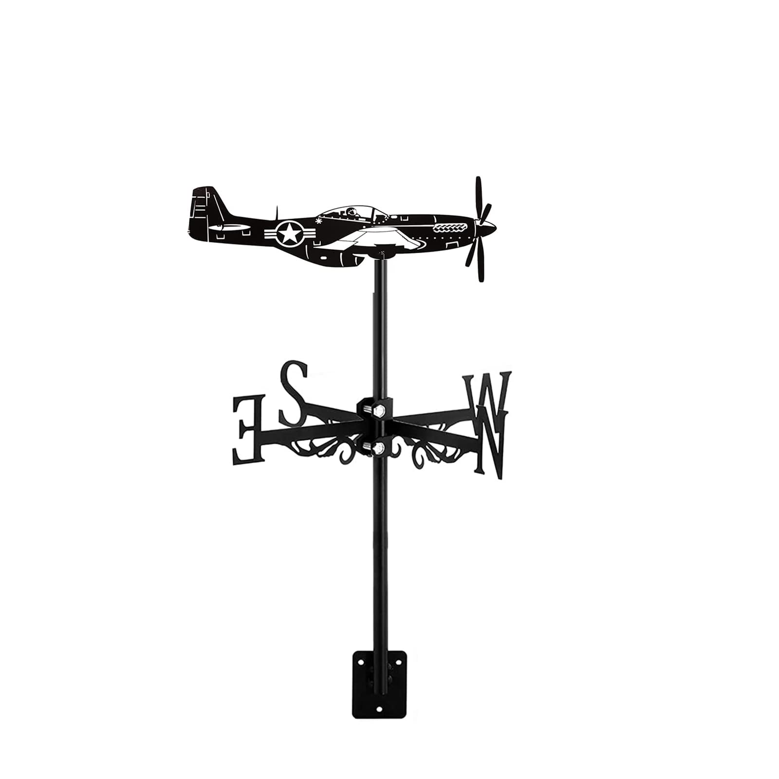 Girouette avion pour décoration de jardin et patio extérieur au fil du vent