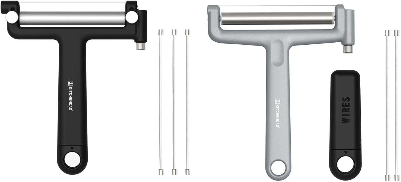 KITCHENDAO Replaceable Wire Cheese Slicer Cutter, 50% Stronger Wires with 2nd Gen Wire Fixing Mechanism