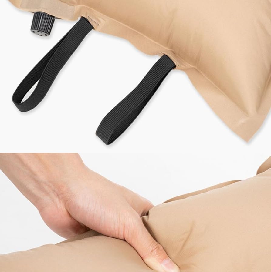 Luminexia Oreiller Camping Auto-Gonflant Ultraléger,Oreiller de Plage Gonflable Portable Léger/Coussin de Voyage,Oreiller Gonflable Ergonomique pour Le Soutien Lombaire du Cou,avec Sac de Rangement