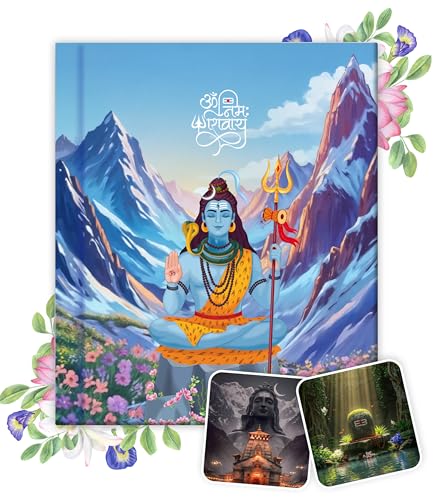 Image of Shiva Spiritual Hindu Journal Kit | Spiritual & Gratitude Planner with Shiv Stories via QR | Meditation and Energy Tracker | All Jyotirlinga Pages | 200 Pages, 100 GSM Premium Paper, 7.5x9 in