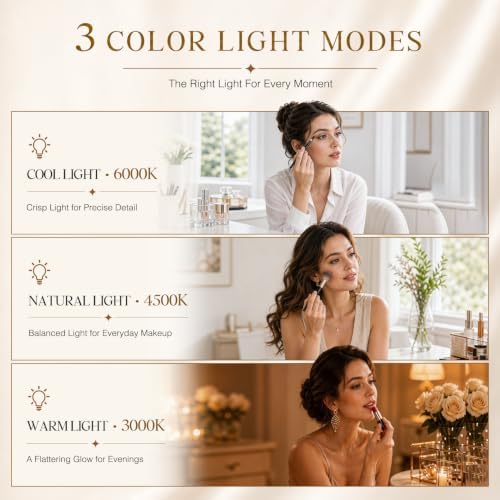 Professional 9" Lighted Makeup Mirror with Magnification 1X/20X 3600 Lux — view 6
