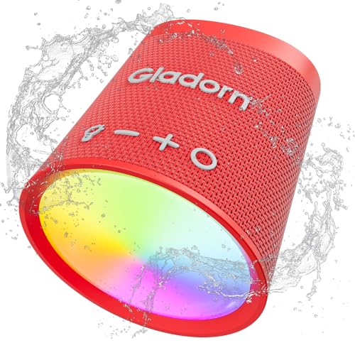 Image of Portable Bluetooth Speaker Wireless with 9 Color Lights, 20H Playtime, Stereo Pairing, Deep Bass, IPX6 Waterproof, Bluetooth 5.3, Small Speaker for Home, Party, Outdoor, Camping, Beach, Gift
