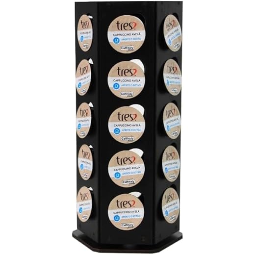 Porta Cápsulas para Cafeteira Três Corações Preto ,Cantinho do Café Organização 30 Capsulas Preta Giratória Armazenamento Pouco Espaço Cantinho Coffe Sofisticação