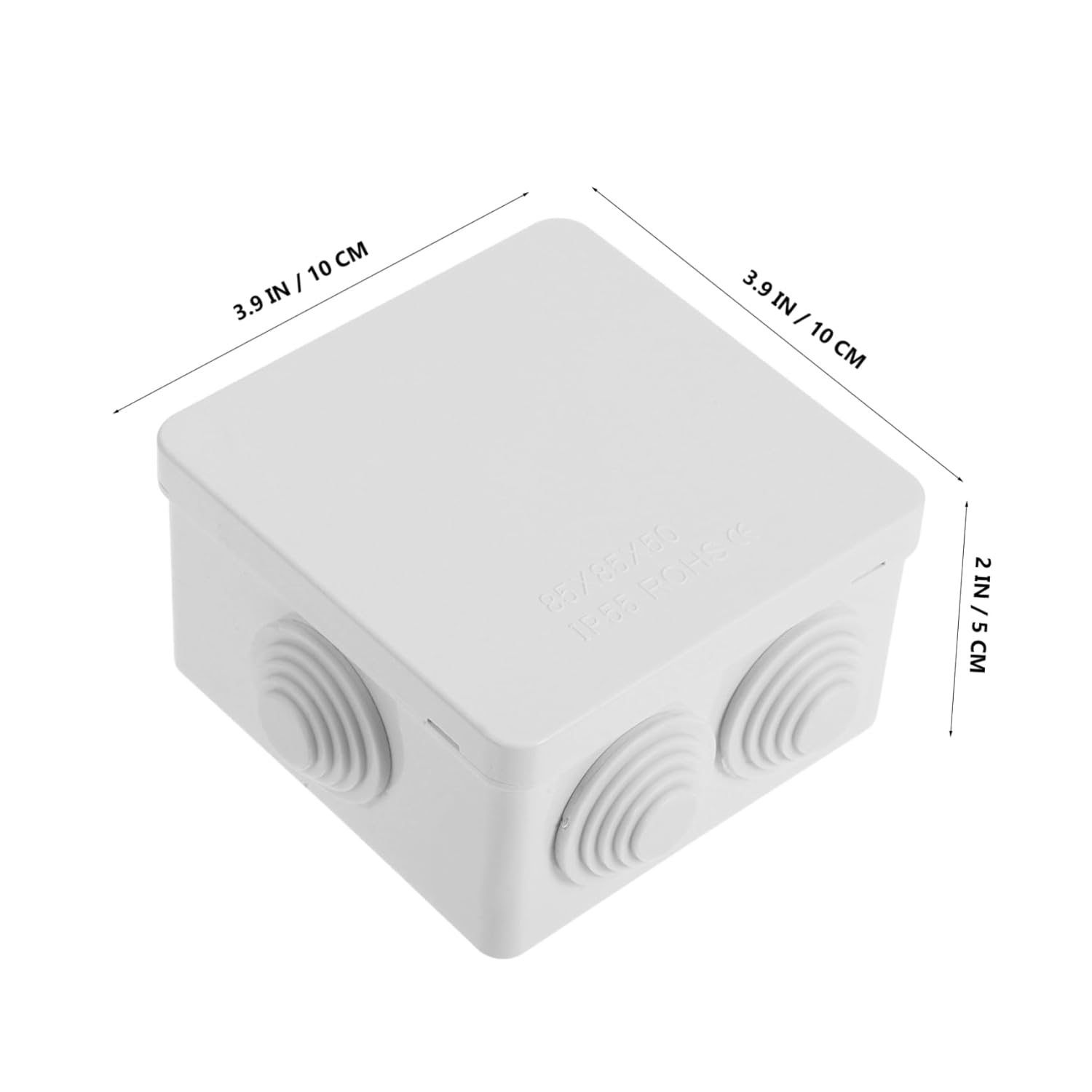 POPETPOP 10pcs Waterproof Electrical Junction Box with Rubber Plug Weatherproof Project Enclosure for Outdoor and Indoor Use for Security Cameras Power Supply