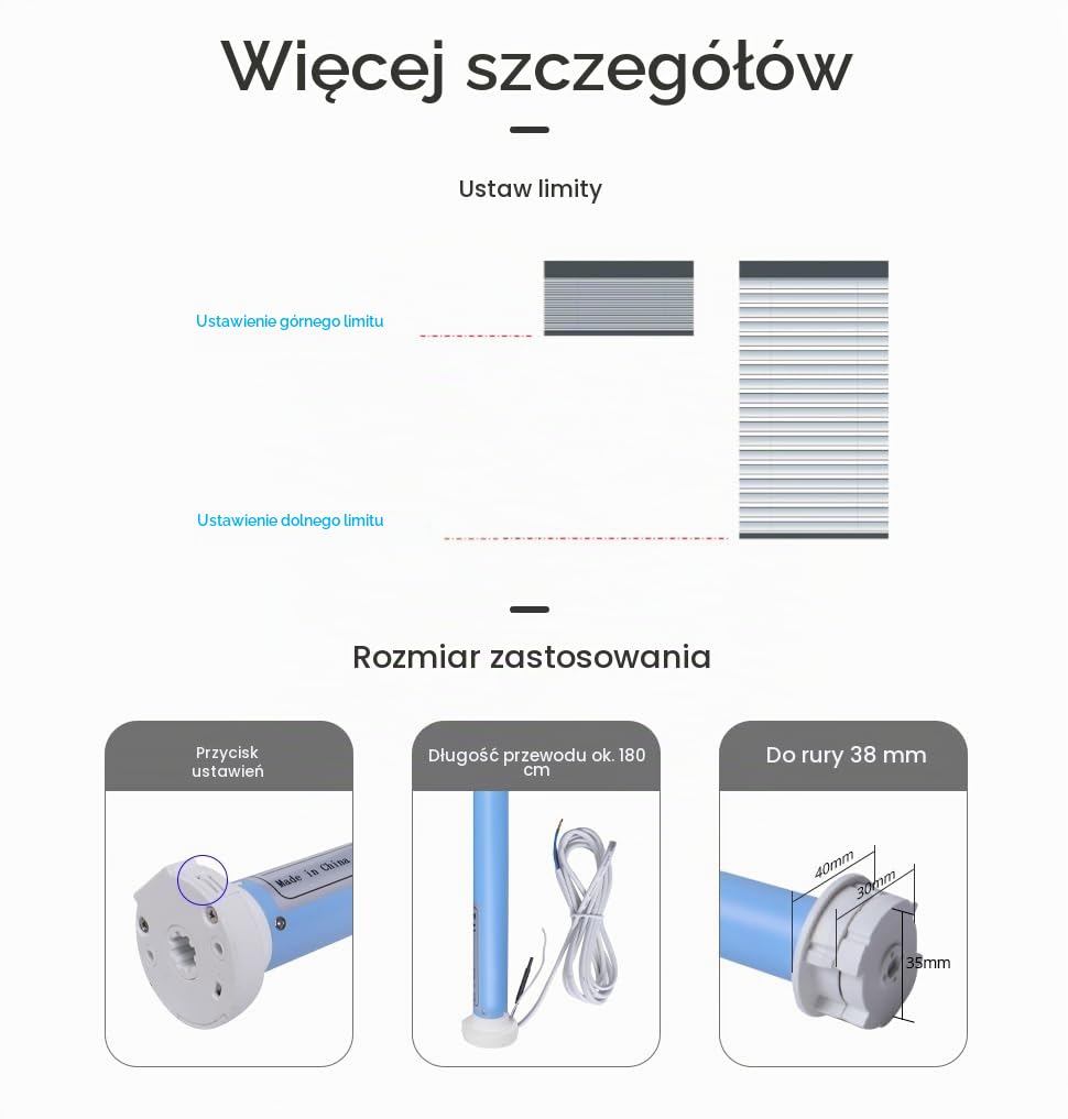 zemismart Tuya silnik WiFi do rolet,37 mm,sterowanie głosowe/aplikacja/timer,Alexa Control,silnik lampowy. inteligentne rolety DIY