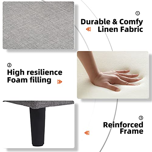 Olela Pull Out Sleeper Sofa Couch,Linen Convertible Sofa Bed L Shape Sectional Sofa With Storage Chaise And Pocket For Living Room (Light Gray-Tufted Back) #TOP5