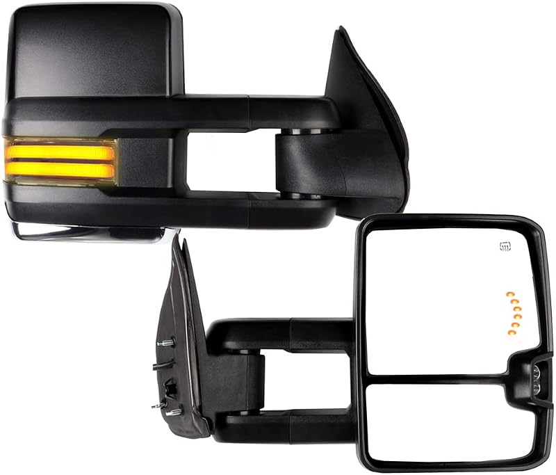 Espelhos retrovisores de reboque ITOPUP com LED para Chevy Silverado e GMC Sierra – Esquerdo e direito