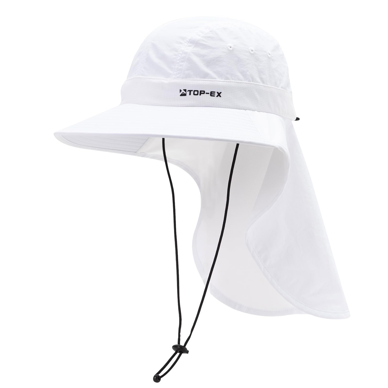 TOP-EX Chapeau de soleil pour homme, avec protection de la nuque, protection UV 50+, avec technologie rafraîchissante, large bord et pliable, chapeau de safari pour l'extérieur, la pêche et le jardin