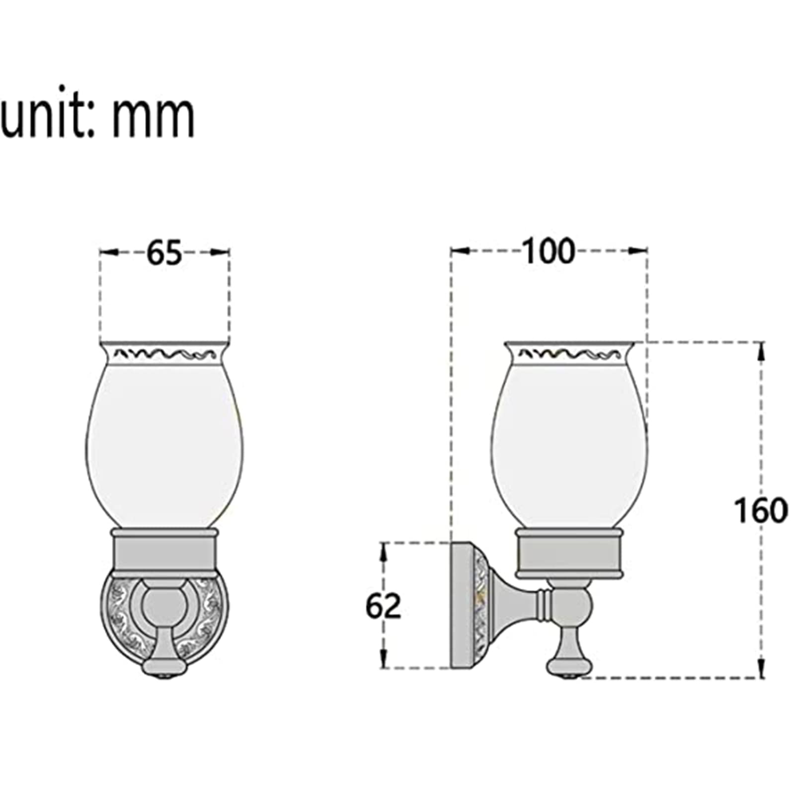 Soporte para Cepillos De Dientes Antiguo Negro, Soporte para Cepillos De Dientes De Latón con Taza De Cerámica, Soporte para Cepillos De Dientes Montado En La Pared para Baño En Casa Hotel