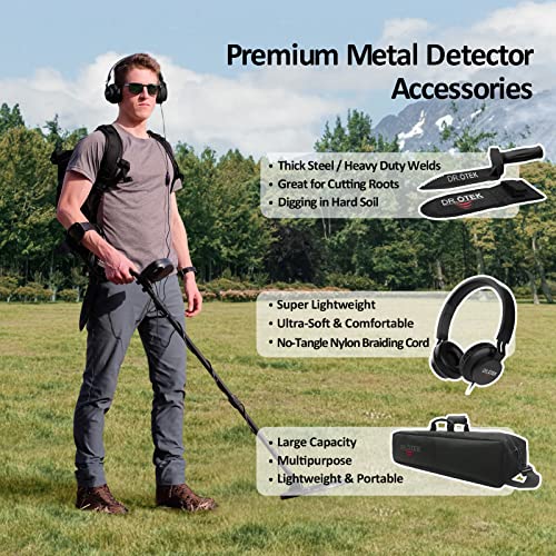 DR.ÖTEK Metal Detector for Adults, IP68 Waterproof Pinpointer and Stainless Steel Sand Scoop