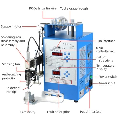 Multifunctionele soldeermachine, semi-automatisch soldeerstation, precisie USB-puntlassen, soldeer-LED-licht, vermogen - Afbeelding 4