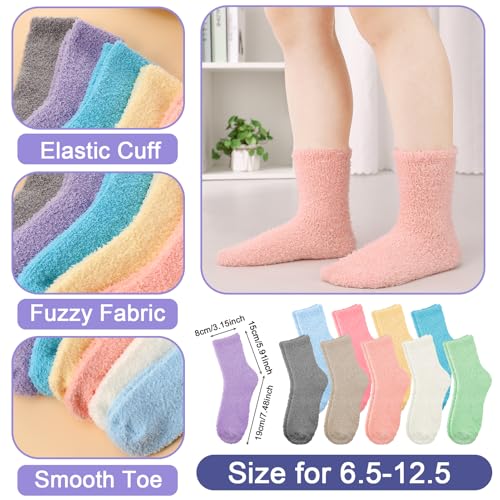 Image of Jspupifip Fluffy Socks for Women 8 /10 Pairs Soft Home Slipper Socks Winter Fluffy Sleeping Christmas Sock