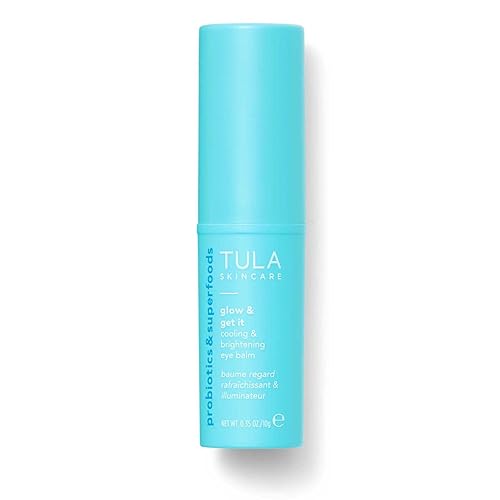 TULA Skin Care Glow Get It - Bálsamo ocular refrescante e iluminador Tratamiento de círculos oscuros para debajo de los ojos hidrata e ilumina