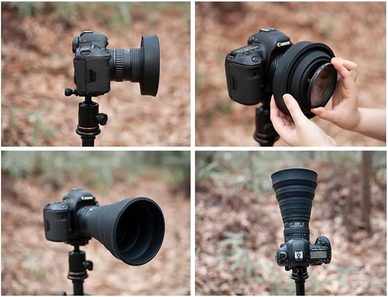 Universal Len-s Folding Hood Anti-Reflective Silicone Hood for DSLR Camera Photography Equipment Accessories (M(72-112mm)) - Image 7