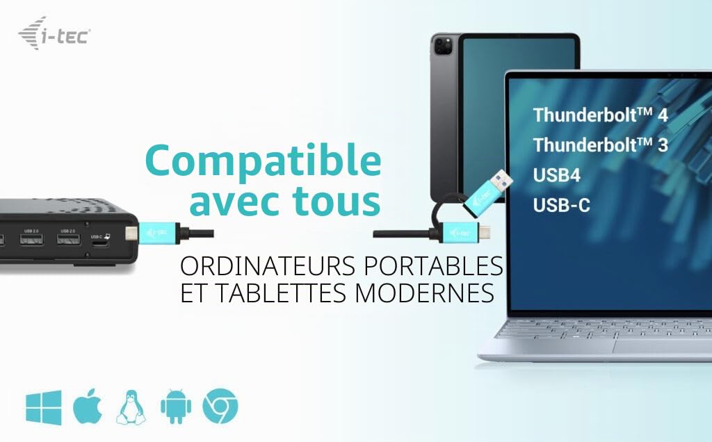 I-Tec - Dockingstation - UsB-C / Usb4 / Thunderbolt 3 / Thunderbolt 4 - Hdmi, 2 X Dp++ - 1gbe - 100 Watt - Europa (c31triple4kdockpd)