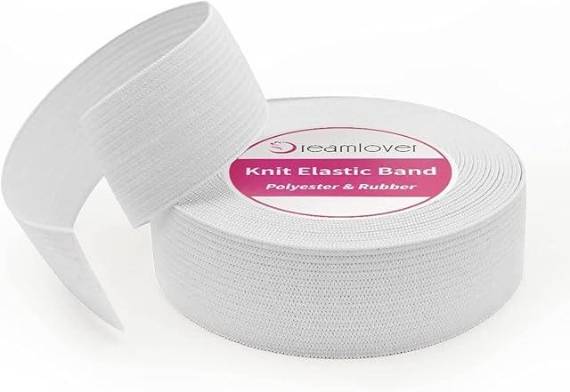 Dreamlover Elastic for Sewing, White Elastic, Waistband Elastic, 1 Inch x 6 Yards