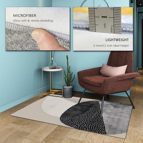 Tapis à géométrie abstraite et moquette médiévale à points ronds - 6