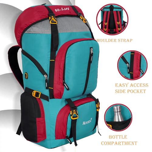 Image of 80L Travel Backpack for Outdoor Sport Camp Hiking Trekking Bag Camping Rucksack