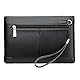 Aideal Elegante Herren-Clutch, schwarze Handtasche mit Reißverschluss, für Arbeit/Reise/Freizeit, 26,5 x 17,5 cm, Schwarz , 26.5*17.5cm*2,5 cm/11,6*6,1*0,9 pollici