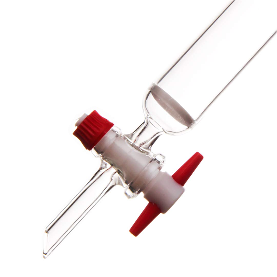 Colonne de chromatographie en verre borosilicaté personnalisable, diamètre extérieur de 15 à 80mm, longueur de 200 à 500mm, avec noyau de G3 et robinet d'arrêt en PTFE(30mmx400mm)