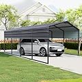 12x20 FT Metal Carport,Heavy Duty Canopy Galvanized Steel Outdoor Garage for Snow,Waterproof Car Shelter