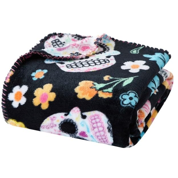 Way to Celebrate Halloween Dia De Los Muertos Plush Throw Blanket, Standard Throw