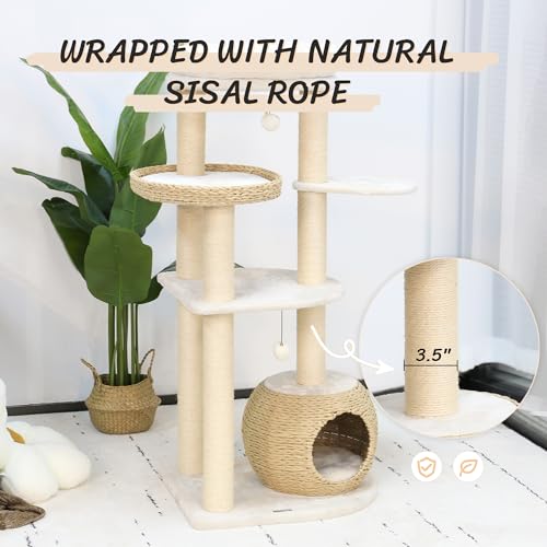 Árbol moderno para gatos KAMABOKO de 53 pulgadas miniatura 4