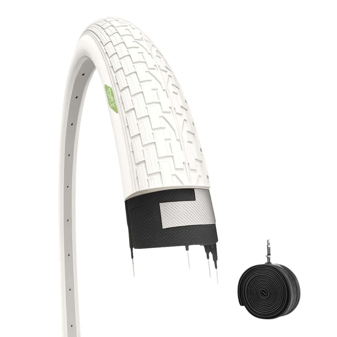 White Tyre 20 x 1.95 cm (50-406) + Rubber Tyre for Bike BMX Free Style Bicycle for Children