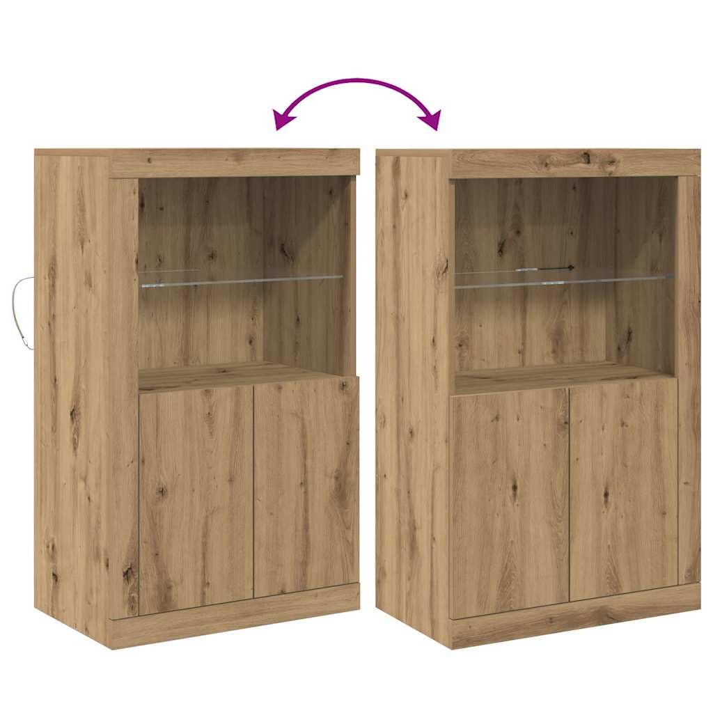 vidaXL Zeitgenössischer Schrank aus massiver Eiche mit Glasregal | Elegantes Design, ideal für Wohnzimmer oder Büro, langlebig, Mattes Finish, nur für drinnen, leicht zu montieren, Holz-