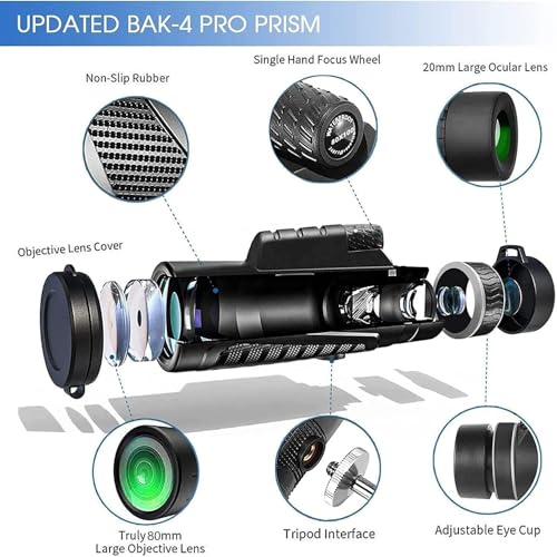 Image of Styxon 80 X 100 Outdoor Portable Monocular Telescope for Watching Hunting Camping Travel Scenery Outdoor, Camping, Sighting | 15.0 x 5.2 x 4.2 cm | Black