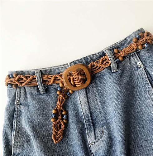 Handmade Beaded Braided Belt Women's Bohemian Compilation Dress Jeans Belt4