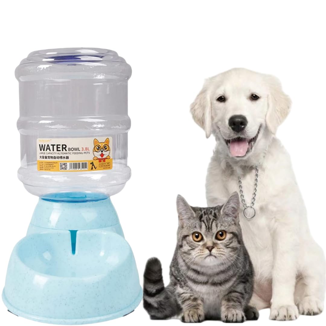 Mumoo Bear Pet Water Dispenser, Automatic Replenish Cat Waterer Dog Water Dispenser,Gravity Water Dispenser Station Self-Dispensing Drinking Fountain for Cats/Dogs Bowl (3.8L)