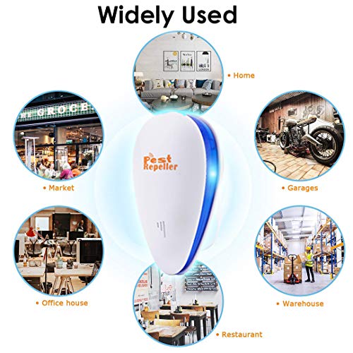 Ultrasonic Pest Repeller 6 Pack,2020 Newest Pest Repellent,Pest Control Set of Electronic Plug in Repellent Indoor for Flea, Mosquitoes, Mice, Spiders, Ants, Roaches, Non-Toxic, Humans & Pets Safe