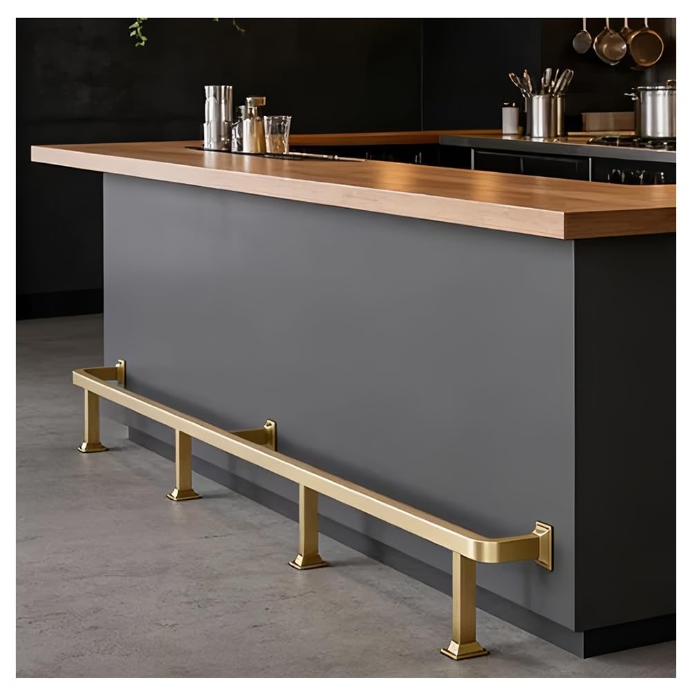 Heavy Duty Edelstahl Fußstütze Bar Schiene, Wandmontierte Unterstützung für Hausbar und Kücheninsel, inklusive Hardware-Kit, 200 cm / 6.6 ft