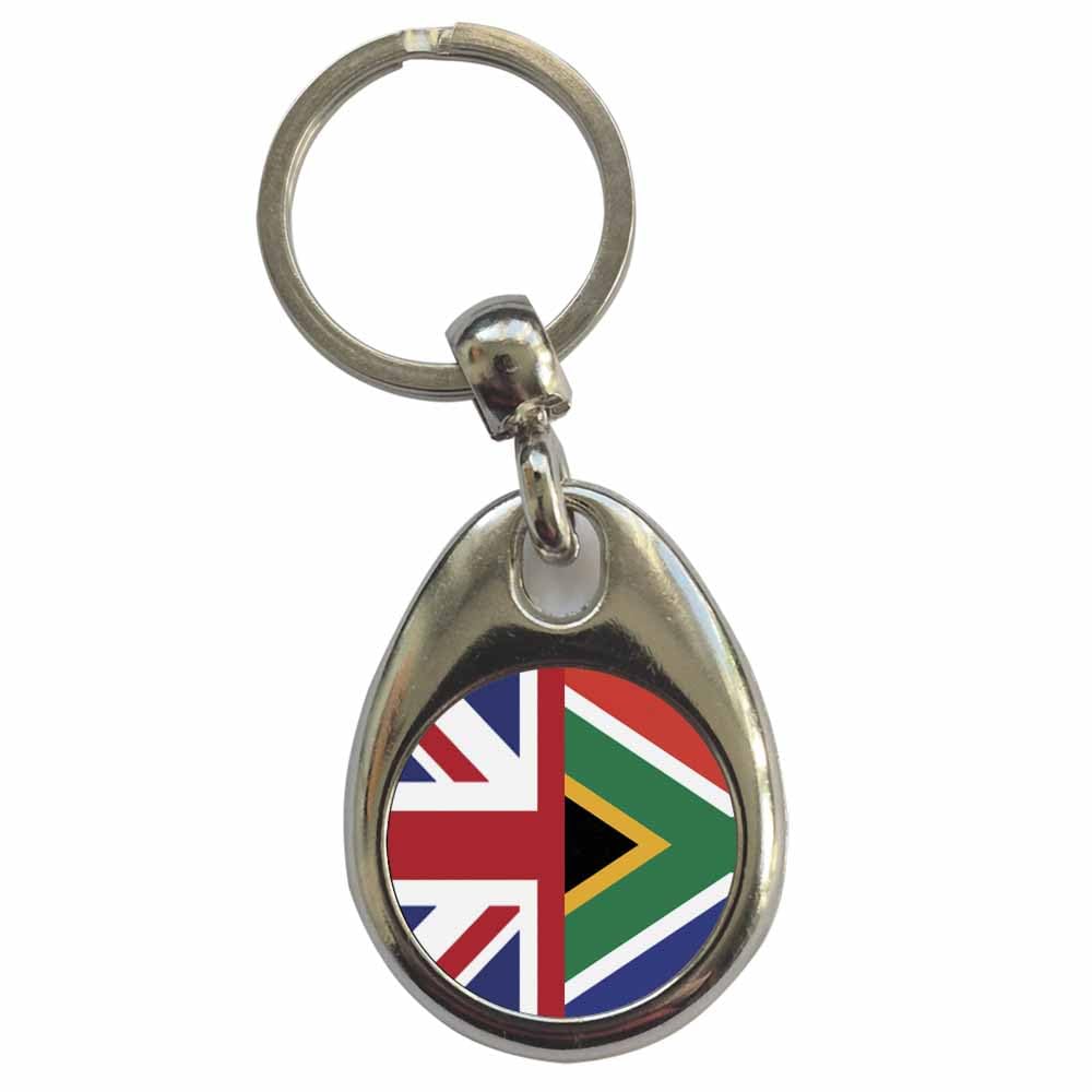 Ozorath Unisex Multicolour South Africa United Kingdom Split Flag Keyring