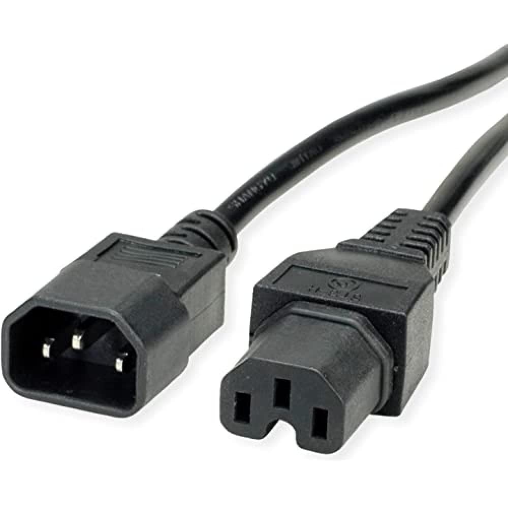 VALUE Netzkabel IEC320/C14 Stecker – C15 Buchse, 3 m, schwarz