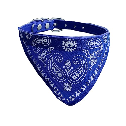 Newtensina Collare bandana alla moda per cani da ragazzo, taglia media, bandana, con collare per cani, colore blu scuro, S