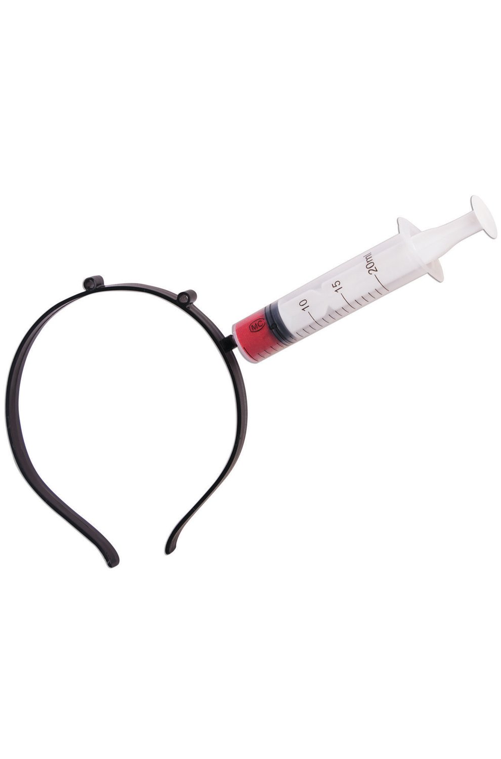Forum Novelties Unisex-Adults Zombie Syringe Headband, Black, Standard 78537