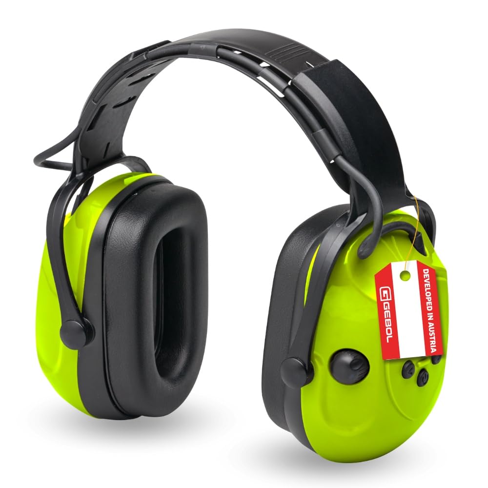 Gebol Kapselgehörschutz Profi Bluetooth, SNR 29 dB, USB, AUX, Mikrofon | Telefonieren & Musik bei der Arbeit, SNR 29 dB, bis 8 Std Akku, Mikrofon mit Geräuschreduzierung, weiche Polster