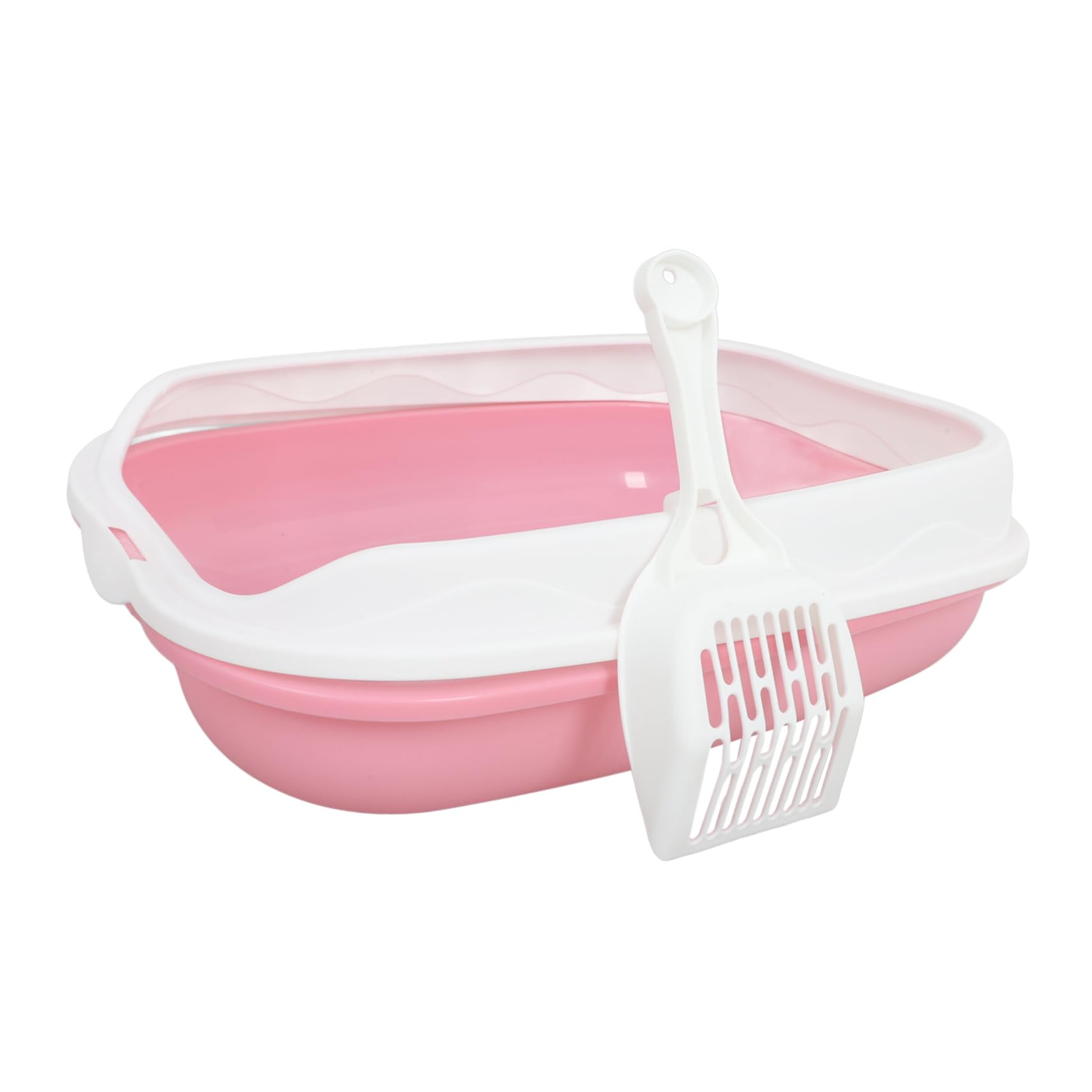 HEMOTON 1 Set Semi Closed Cat Litter Box with Open Top Design Splashing Sifting Cleaning Basin Washable Kitten Toilet for Small Cats and Kittens Easy Maintenance Comfortable Experience