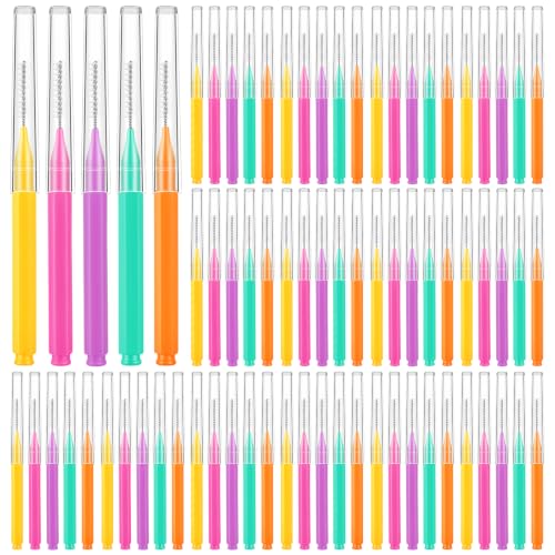 Image of 100 Pcs Interdental Brushes, 5 Sizes Braces Flossers for Cleaner Braces Brush Soft Dental Brushes Toothpicks Dental Floss Picks Dental for Braces Oral Cleaning(5 Colors)