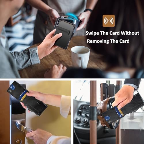 Image of umoven Wallet for Men - with Money Clip Slim Leather Slots Credit Card Holder RFID Blocking Bifold Minimalist Wallet