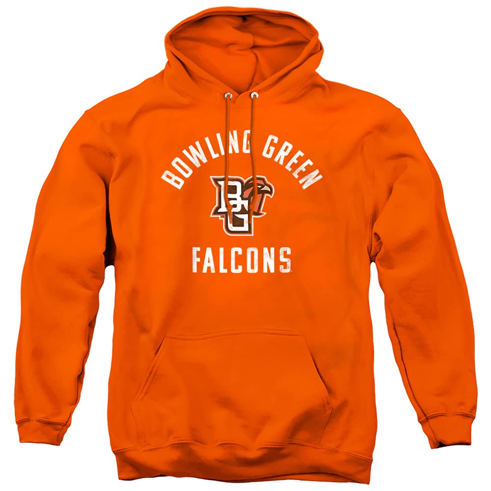 Bowling Green State University BGSU Official Falcons Logo Unisex Adult Pull-Over Hoodie,Orange, Medium