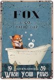 Photo Gallery cartello vintage in metallo fox co. bath soap wash your paws targa da parete in metallo per casa, bar, caffetteria, garage, bagno, 30 x 47 cm Photo Gallery cartello vintage in metallo fox co. bath soap wash your paws targa da parete in metallo per casa, bar, caffetteria, garage, bagno, 30 x 47 cm