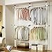 Teleskopowa Szyna Do Ubrań, Stojak Na Ubrania Podłogowe, Stojak Na Płaszcz Wewnętrzny, Stojak Na Ubrania Z Podwójnym Barem Bez Wykrawania, Systemu Szafy, Regulowaną Wysokość, N(Size:310x240cm,Color:A)