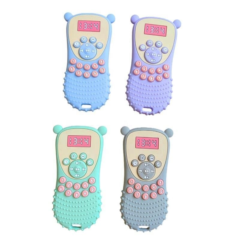Image of BabyGo Silicone Remote Teether For Baby, Remote Teether 6 To 12 Months Baby, Helps Biting Skills Development, Colour & Shape Recognition, Teething Toys For Babies And Toddlers ,BPA Free (Multicolor) (Pack Of 1)