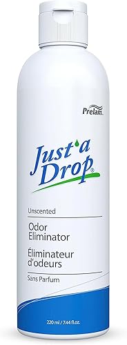 Prelam Just A Drop Eliminador de olores, fórmula duradera y ecológica, deja el baño con un olor limpio y fresco, cabe en tu bolsillo o bolso, fácil