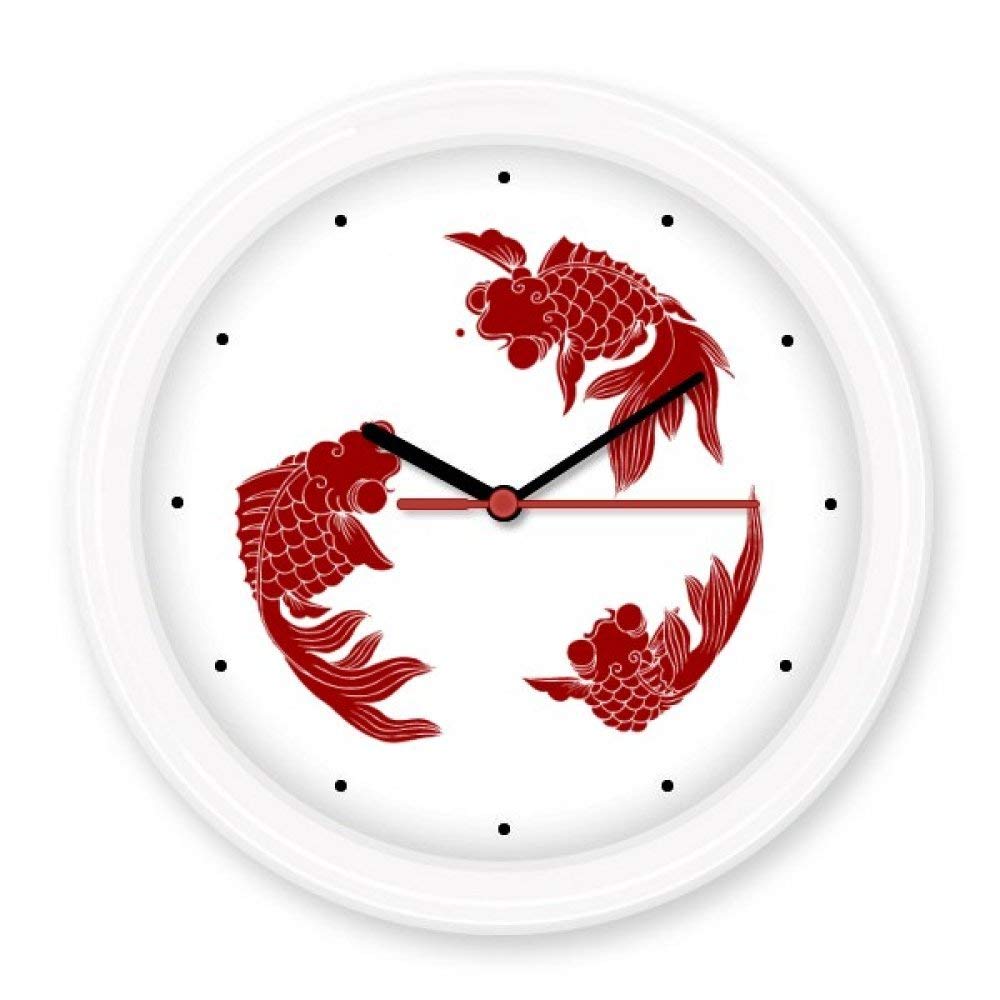 Horloge murale ronde rouge cyprinoid haut de gamme au design épuré