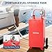 30 Gallon Fuel Gas Caddy Storage Tank, Portable Gas Caddy w/ Wheels, Reversible Manual Hand Pump & Fuel Hose, Anti-Static Grounding Clamp, Vent/Level Gauge, Wide Fill Neck, Gasoline/Diesel Transfer for ATV, Car, Mower, Tractor, Boat