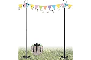 String Light Poles 2 Pack Matte White 10FT